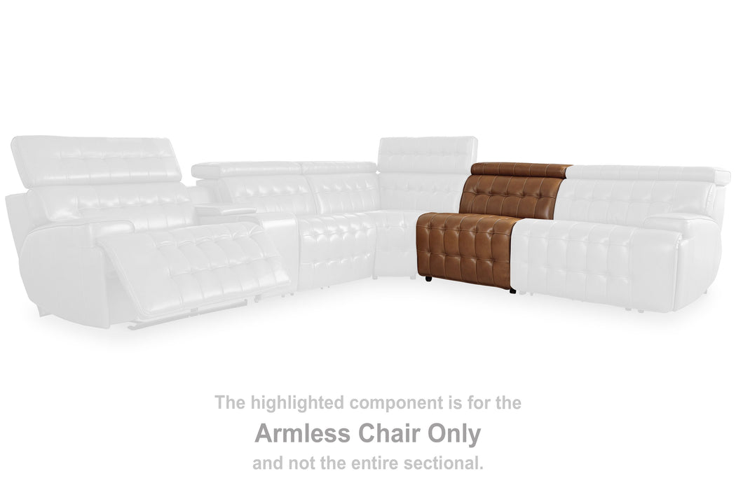 Temmpton - Chocolate - Armless Chair / Manual Headrest