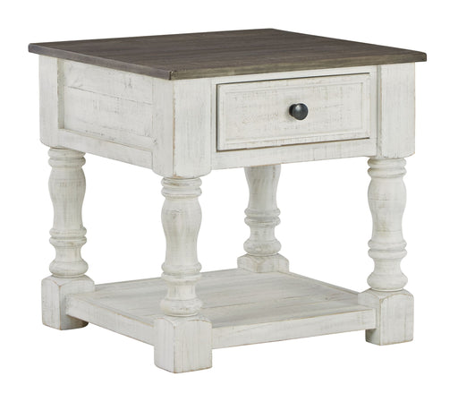 Havalance - White / Gray - Square End Table Cleveland Home Outlet (OH) - Furniture Store in Middleburg Heights Serving Cleveland, Strongsville, and Online