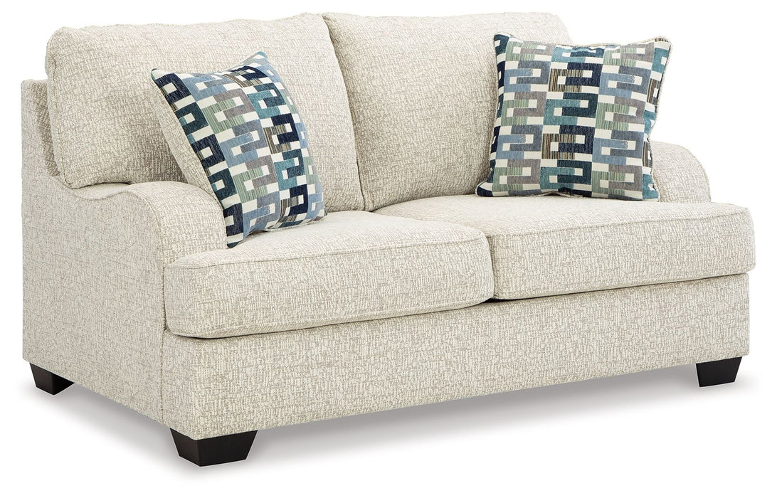 Valerano - Parchment - Loveseat Cleveland Home Outlet (OH) - Furniture Store in Middleburg Heights Serving Cleveland, Strongsville, and Online
