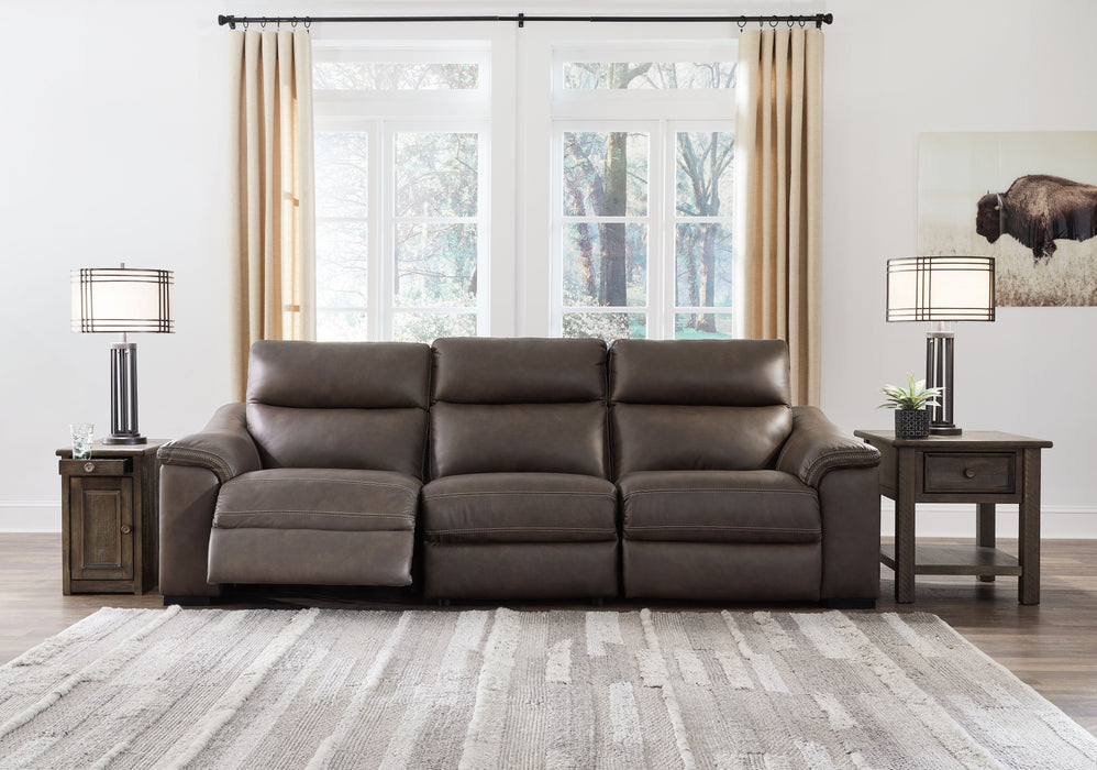 Salvatore - Chocolate - Power Reclining Sofa 3 Pc Sectional Cleveland Home Outlet (OH) - Furniture Store in Middleburg Heights Serving Cleveland, Strongsville, and Online