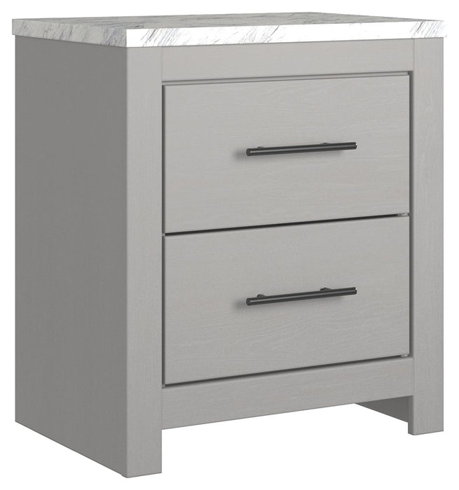 Cottonburg - Light Gray / White - Two Drawer Night Stand Cleveland Home Outlet (OH) - Furniture Store in Middleburg Heights Serving Cleveland, Strongsville, and Online
