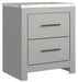 Cottonburg - Light Gray / White - Two Drawer Night Stand Cleveland Home Outlet (OH) - Furniture Store in Middleburg Heights Serving Cleveland, Strongsville, and Online