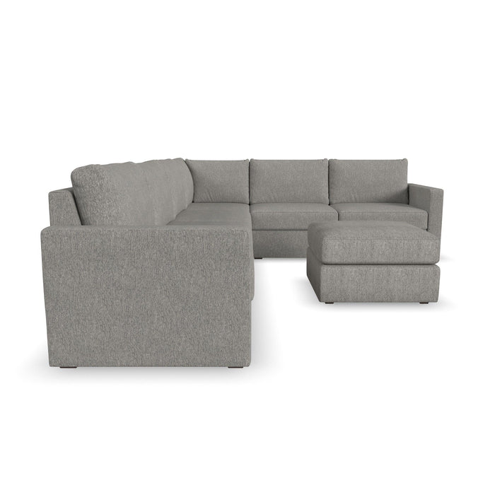 Flex - 6-Seat Sectional with Standard Arm and Ottoman - Dark Gray
