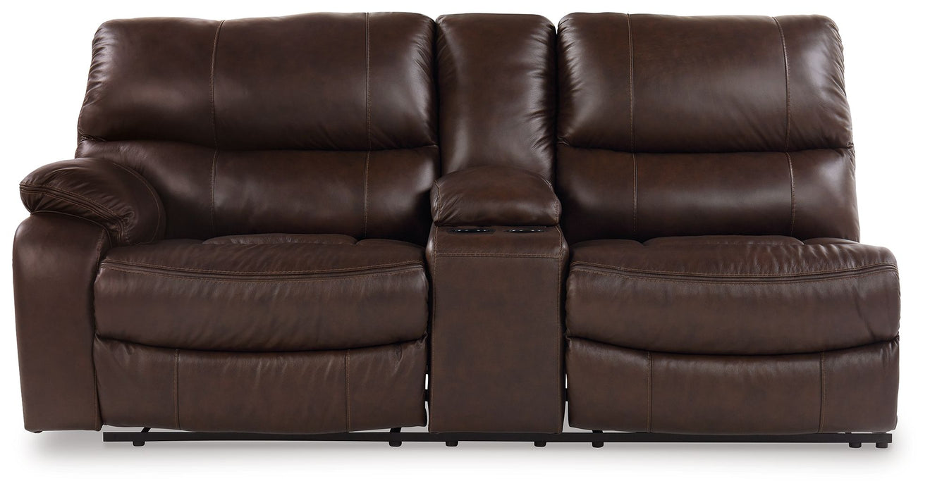 Family Circle - Dark Brown - Laf Dbl Power Reclining Loveseat With Console