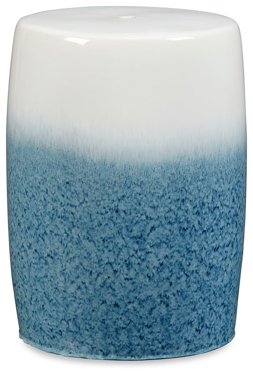 Ikegrove - White / Blue - Stool Cleveland Home Outlet (OH) - Furniture Store in Middleburg Heights Serving Cleveland, Strongsville, and Online