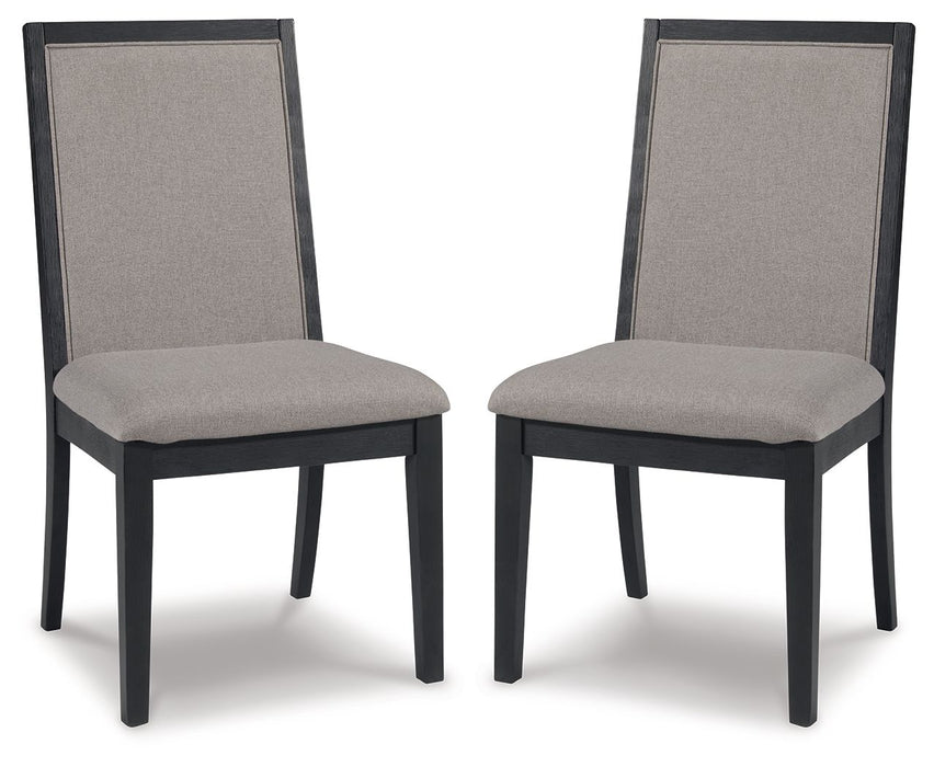 Foyland - Light Gray / Black - Dining Uph Side Chair (Set of 2) Cleveland Home Outlet (OH) - Furniture Store in Middleburg Heights Serving Cleveland, Strongsville, and Online