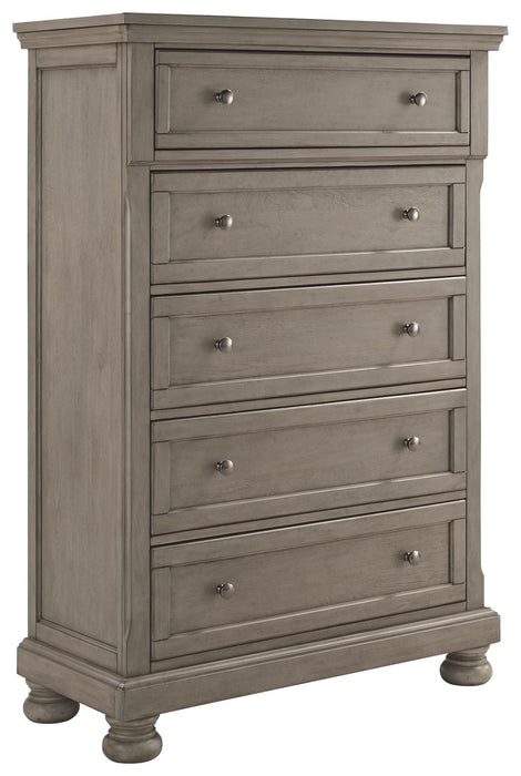 Lettner - Light Gray - Five Drawer Chest - 2-handles Cleveland Home Outlet (OH) - Furniture Store in Middleburg Heights Serving Cleveland, Strongsville, and Online