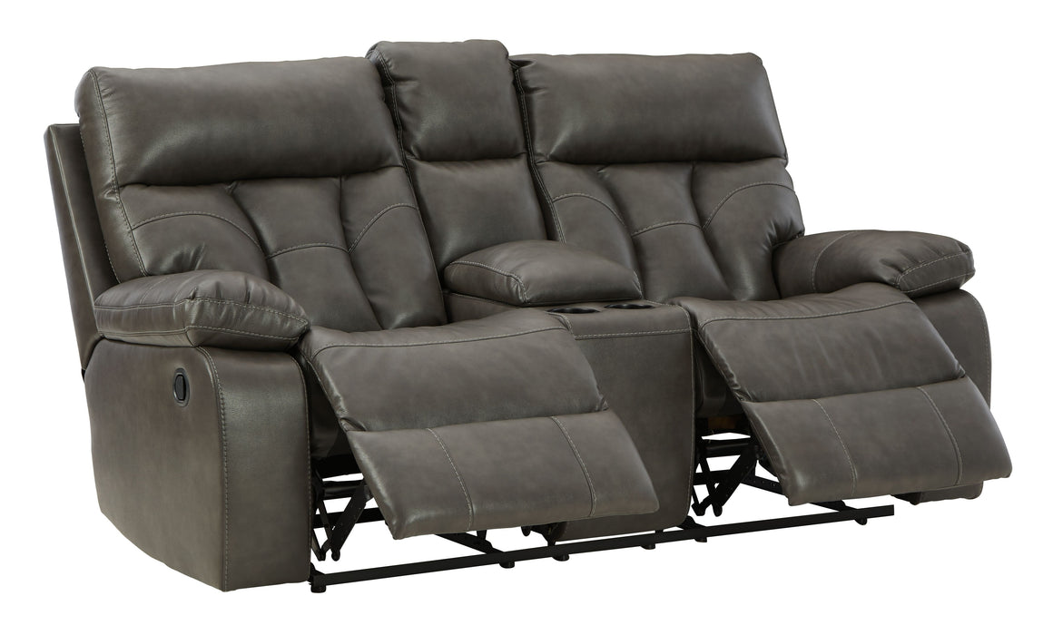 Willamen - Quarry - Dbl Rec Loveseat W/Console Cleveland Home Outlet (OH) - Furniture Store in Middleburg Heights Serving Cleveland, Strongsville, and Online