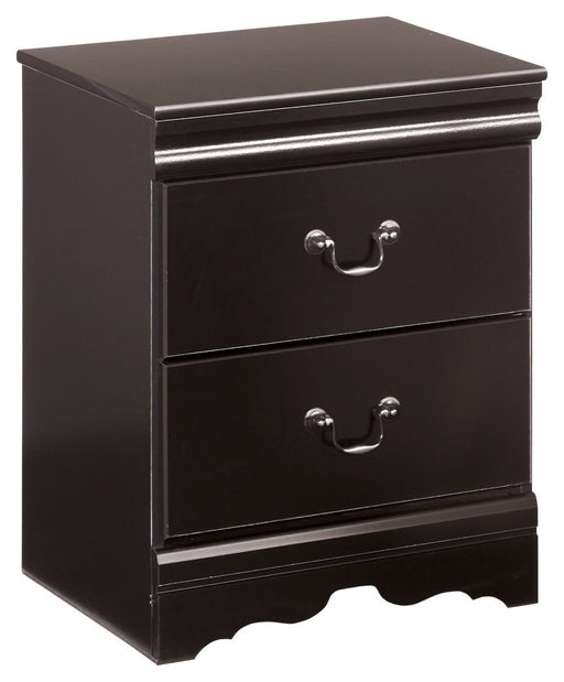 Huey - Black - Two Drawer Night Stand Cleveland Home Outlet (OH) - Furniture Store in Middleburg Heights Serving Cleveland, Strongsville, and Online