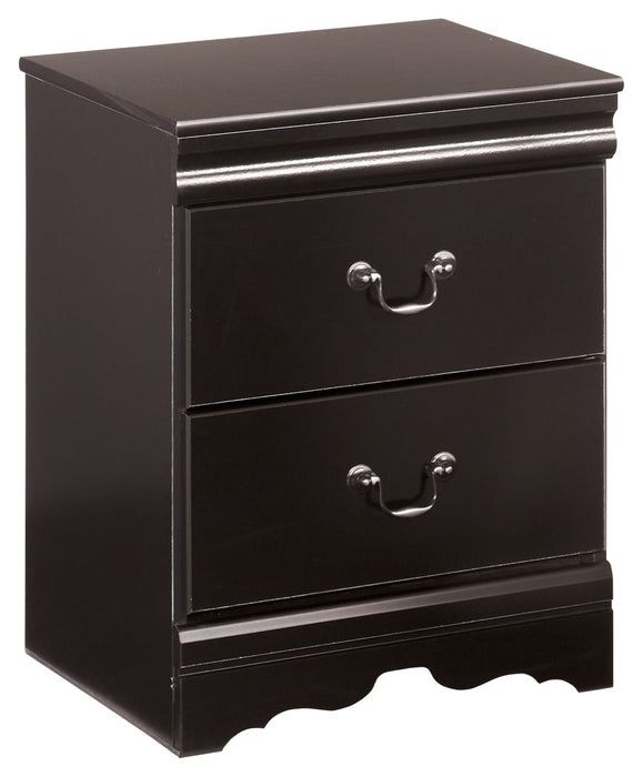 Huey - Black - Two Drawer Night Stand Cleveland Home Outlet (OH) - Furniture Store in Middleburg Heights Serving Cleveland, Strongsville, and Online