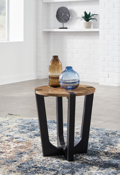 Hanneforth - Brown - Round End Table