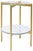 Wynora - White / Gold - Round End Table Cleveland Home Outlet (OH) - Furniture Store in Middleburg Heights Serving Cleveland, Strongsville, and Online
