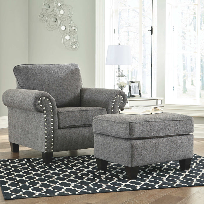 Agleno - Charcoal - 2 Pc. - Chair With Ottoman Cleveland Home Outlet (OH) - Furniture Store in Middleburg Heights Serving Cleveland, Strongsville, and Online