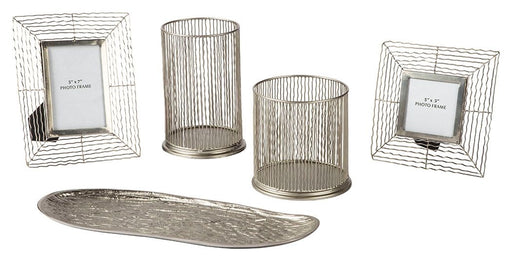 Dympna - Silver Finish - Accessory Set (Set of 5) Cleveland Home Outlet (OH) - Furniture Store in Middleburg Heights Serving Cleveland, Strongsville, and Online