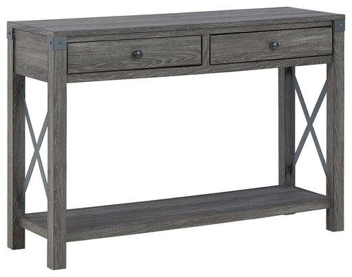 Freedan - Grayish Brown - Console Sofa Table Cleveland Home Outlet (OH) - Furniture Store in Middleburg Heights Serving Cleveland, Strongsville, and Online
