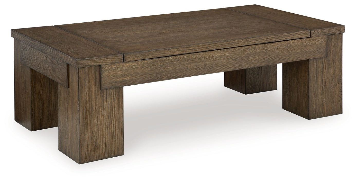 Rosswain - Lift Top Cocktail Table - Warm Brown