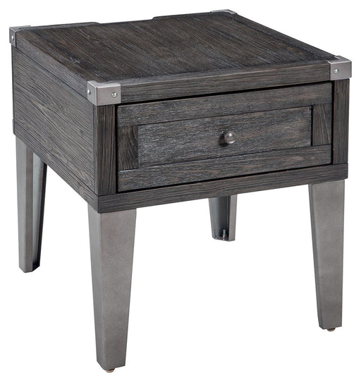 Todoe - Dark Gray - Rectangular End Table Cleveland Home Outlet (OH) - Furniture Store in Middleburg Heights Serving Cleveland, Strongsville, and Online