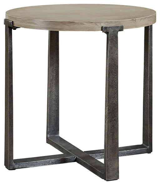 Dalenville - Gray - Round End Table Cleveland Home Outlet (OH) - Furniture Store in Middleburg Heights Serving Cleveland, Strongsville, and Online