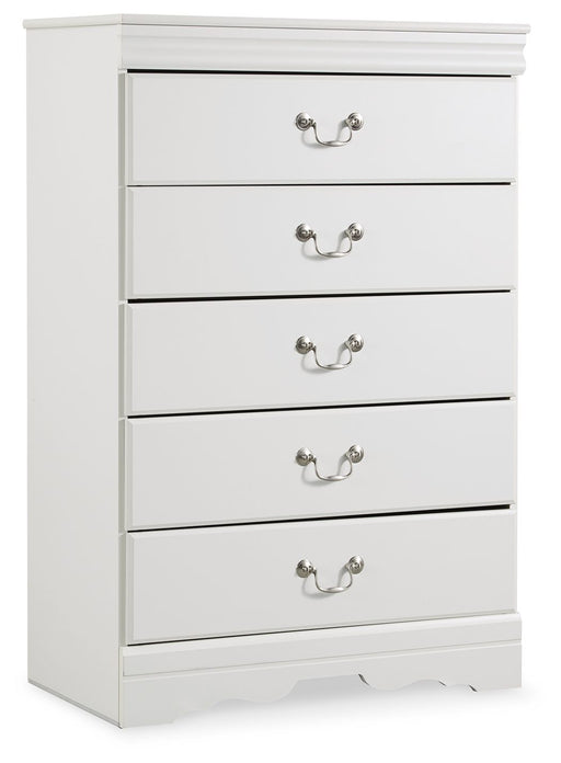 Anarasia - White - Five Drawer Chest Cleveland Home Outlet (OH) - Furniture Store in Middleburg Heights Serving Cleveland, Strongsville, and Online