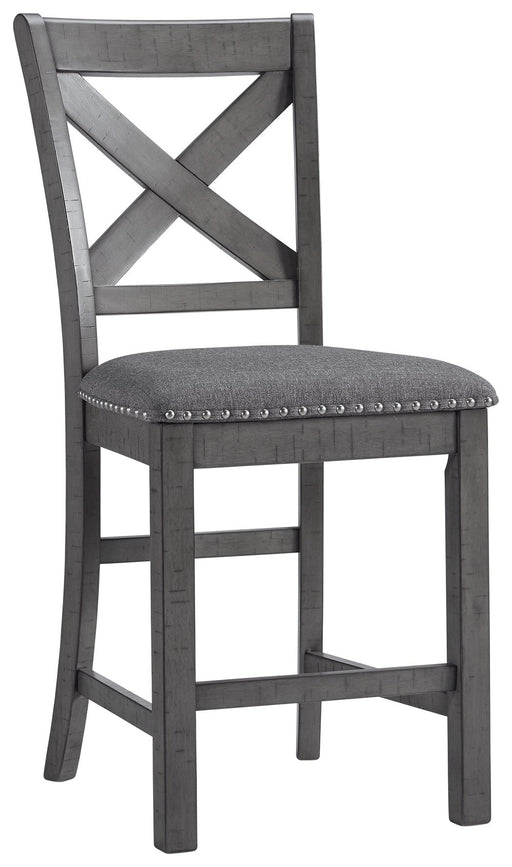 Myshanna - Two-tone Gray - Upholstered Barstool Cleveland Home Outlet (OH) - Furniture Store in Middleburg Heights Serving Cleveland, Strongsville, and Online