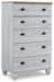 Haven Bay - Brown / Beige - Five Drawer Chest Cleveland Home Outlet (OH) - Furniture Store in Middleburg Heights Serving Cleveland, Strongsville, and Online