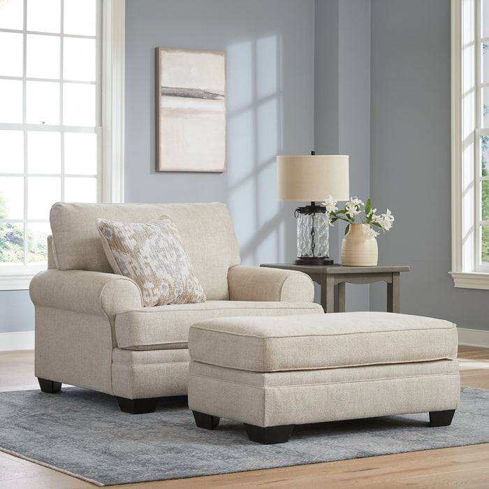 Rilynn - Linen - 2 Pc. - Chair And A Half, Ottoman Cleveland Home Outlet (OH) - Furniture Store in Middleburg Heights Serving Cleveland, Strongsville, and Online