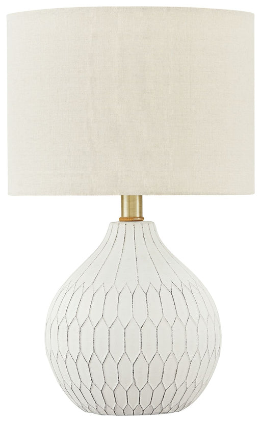 Wardmont - White - Ceramic Table Lamp Cleveland Home Outlet (OH) - Furniture Store in Middleburg Heights Serving Cleveland, Strongsville, and Online
