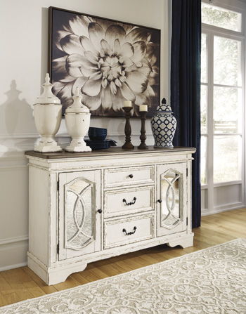 Realyn - Chipped White - Dining Room Server Cleveland Home Outlet (OH) - Furniture Store in Middleburg Heights Serving Cleveland, Strongsville, and Online