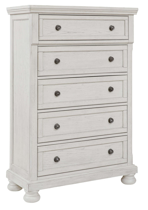 Robbinsdale - Antique White - Five Drawer Chest Cleveland Home Outlet (OH) - Furniture Store in Middleburg Heights Serving Cleveland, Strongsville, and Online