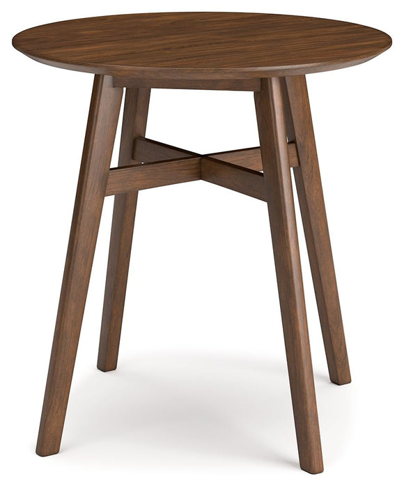 Lyncott - Brown - Round Drm Counter Table Cleveland Home Outlet (OH) - Furniture Store in Middleburg Heights Serving Cleveland, Strongsville, and Online