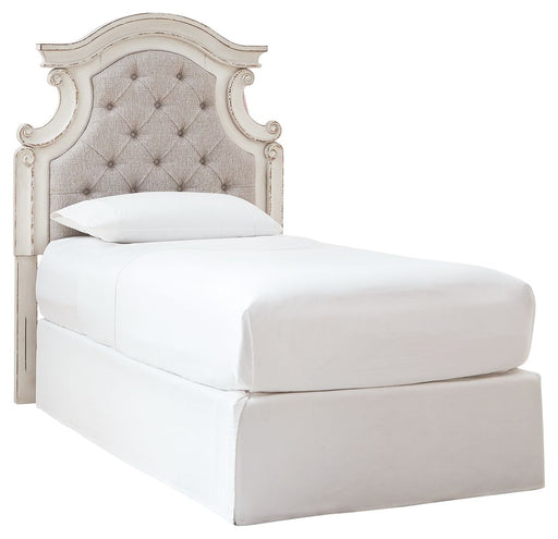 Realyn - Chipped White - Twin Uph Panel Headboard Cleveland Home Outlet (OH) - Furniture Store in Middleburg Heights Serving Cleveland, Strongsville, and Online