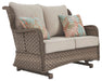 Clear Ridge - Light Brown - Loveseat Glider W/Cushion Cleveland Home Outlet (OH) - Furniture Store in Middleburg Heights Serving Cleveland, Strongsville, and Online
