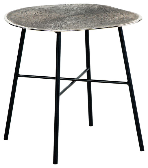 Laverford - Chrome / Black - Round End Table Cleveland Home Outlet (OH) - Furniture Store in Middleburg Heights Serving Cleveland, Strongsville, and Online