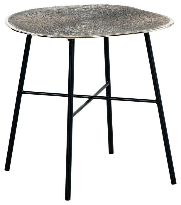 Laverford - Chrome / Black - Round End Table Cleveland Home Outlet (OH) - Furniture Store in Middleburg Heights Serving Cleveland, Strongsville, and Online