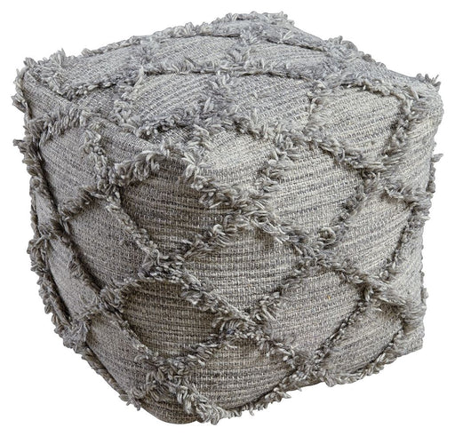 Adelphie - Gray - Pouf Cleveland Home Outlet (OH) - Furniture Store in Middleburg Heights Serving Cleveland, Strongsville, and Online