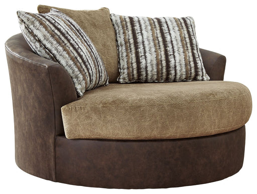 Alesbury - Chocolate - Oversized Swivel Accent Chair Cleveland Home Outlet (OH) - Furniture Store in Middleburg Heights Serving Cleveland, Strongsville, and Online