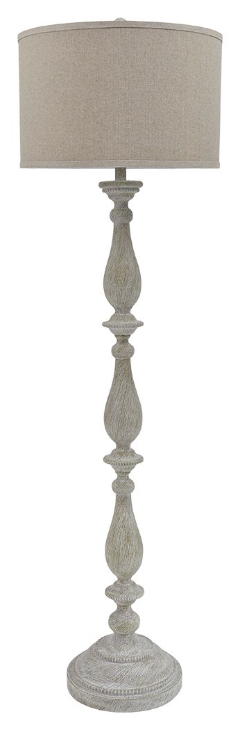 Bernadate - Whitewash - Poly Floor Lamp Cleveland Home Outlet (OH) - Furniture Store in Middleburg Heights Serving Cleveland, Strongsville, and Online