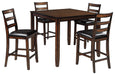 Coviar - Brown - Drm Counter Table Set (Set of 5) Cleveland Home Outlet (OH) - Furniture Store in Middleburg Heights Serving Cleveland, Strongsville, and Online