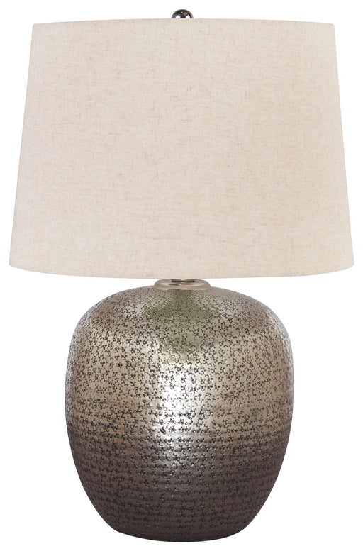 Magalie - Antique Silver Finish - Metal Table Lamp Cleveland Home Outlet (OH) - Furniture Store in Middleburg Heights Serving Cleveland, Strongsville, and Online