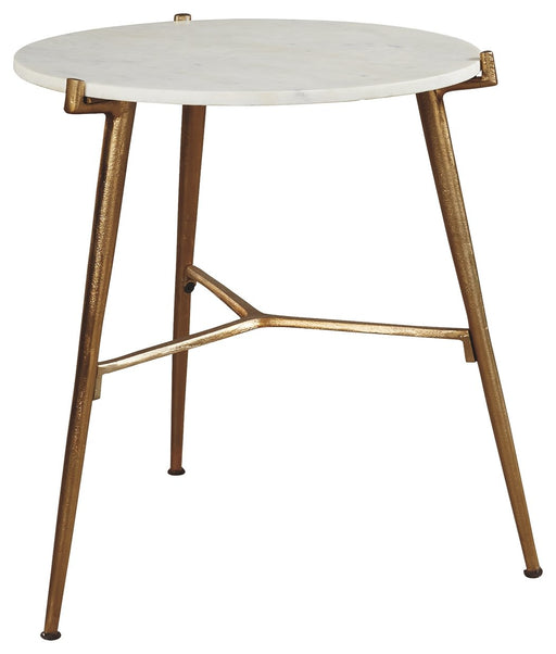 Chadton - White / Gold Finish - Accent Table Cleveland Home Outlet (OH) - Furniture Store in Middleburg Heights Serving Cleveland, Strongsville, and Online