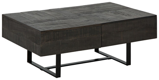 Kevmart - Grayish Brown / Black - Rectangular Cocktail Table Cleveland Home Outlet (OH) - Furniture Store in Middleburg Heights Serving Cleveland, Strongsville, and Online