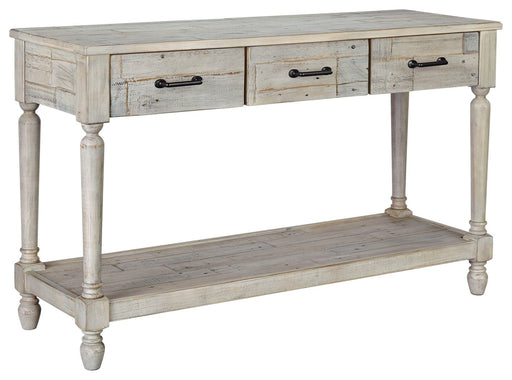 Shawnalore - Whitewash - Sofa Table Cleveland Home Outlet (OH) - Furniture Store in Middleburg Heights Serving Cleveland, Strongsville, and Online
