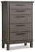 Hallanden - Gray - Five Drawer Chest Cleveland Home Outlet (OH) - Furniture Store in Middleburg Heights Serving Cleveland, Strongsville, and Online