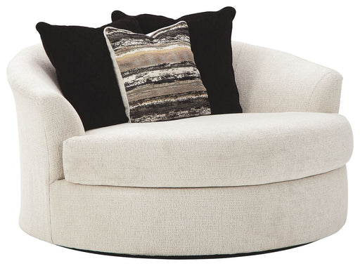 Cambri - Snow - Oversized Round Swivel Chair Cleveland Home Outlet (OH) - Furniture Store in Middleburg Heights Serving Cleveland, Strongsville, and Online