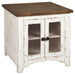 Wystfield - White / Brown - Rectangular End Table - 2 Doors Cleveland Home Outlet (OH) - Furniture Store in Middleburg Heights Serving Cleveland, Strongsville, and Online