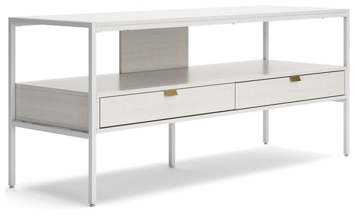 Deznee - White - Large TV Stand Cleveland Home Outlet (OH) - Furniture Store in Middleburg Heights Serving Cleveland, Strongsville, and Online