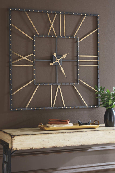 Thames - Black / Gold Finish - Wall Clock Cleveland Home Outlet (OH) - Furniture Store in Middleburg Heights Serving Cleveland, Strongsville, and Online