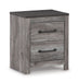 Bronyan - Dark Gray - Two Drawer Night Stand Cleveland Home Outlet (OH) - Furniture Store in Middleburg Heights Serving Cleveland, Strongsville, and Online
